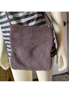 HEDGREN Brown Suede Slim Crossbody Bag Shoulder Purse